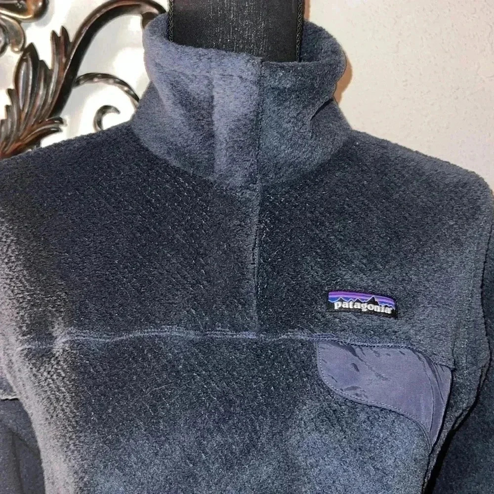 Patagonia Women's Charcoal Gray Re-Tool Snap-T Pullover Fleece Jacket Medium - Picture 4 of 16